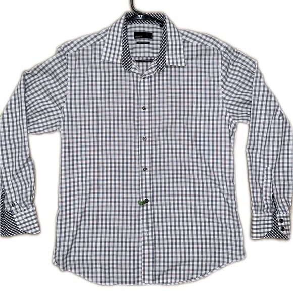 DASH MEN'S LONG SLEEVE WOVEN CHECK SHIRT - Picture 1 of 5